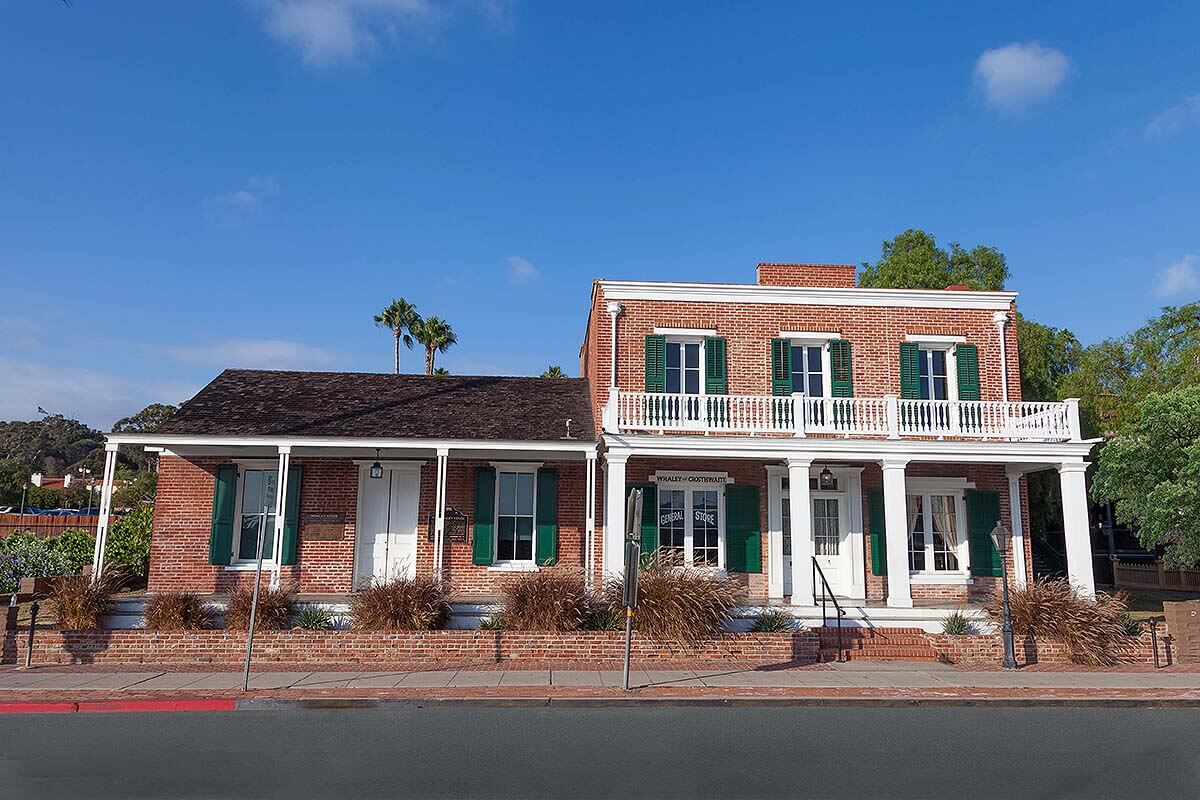 Outside of the haunted Whaley House in Old Town San Diego.