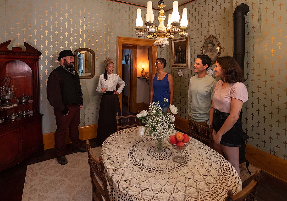 Whaley House day tour guests in dining room