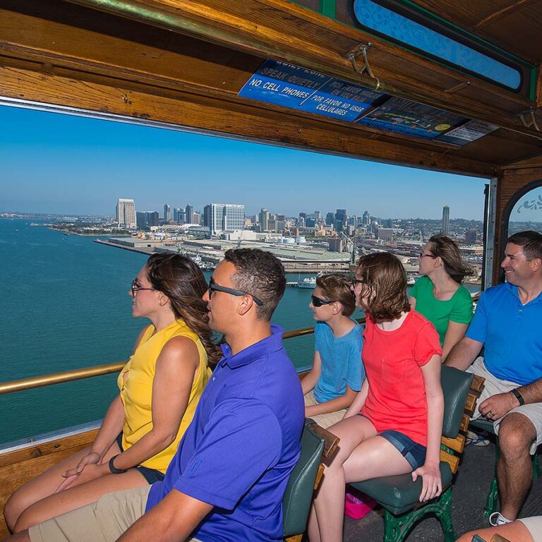 Guests riding on San Diego Old Town Trolley