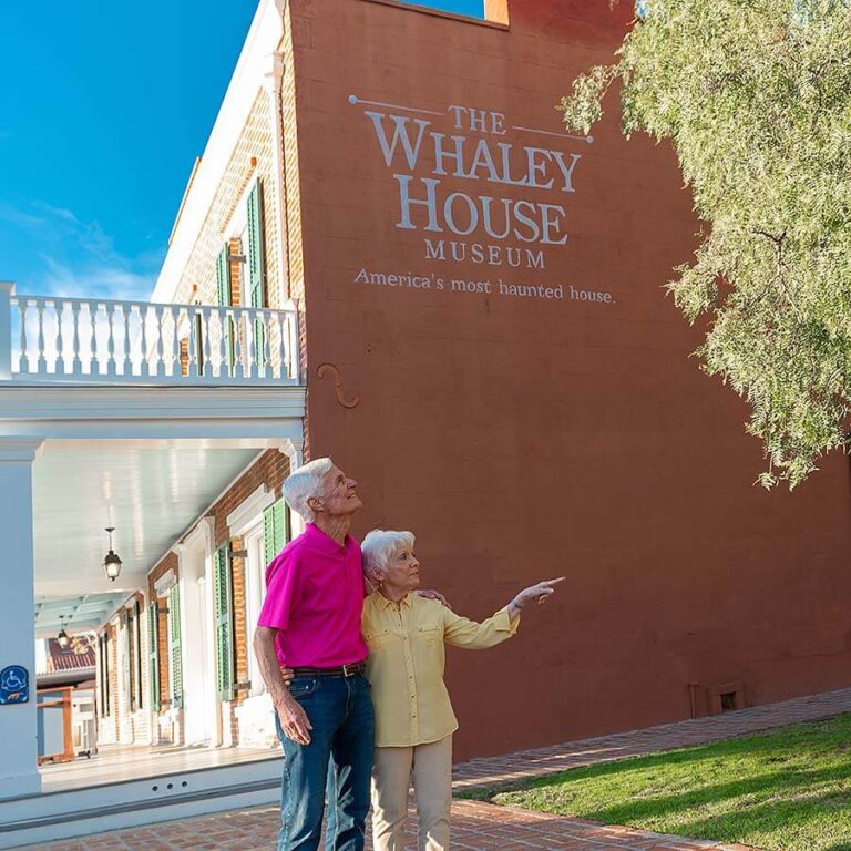 Whaley House exterior and couple