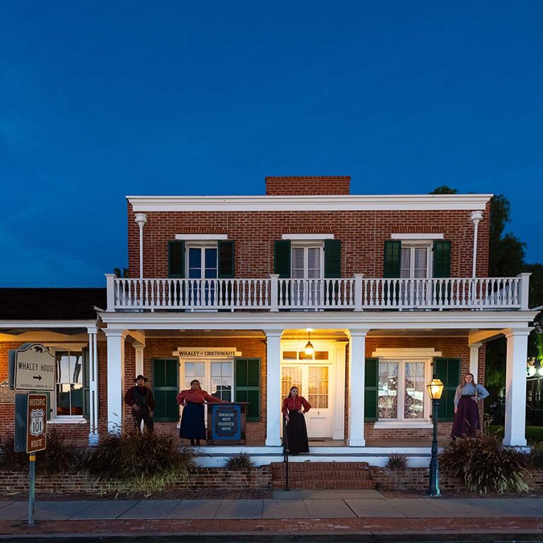 Whaley House exterior at night
