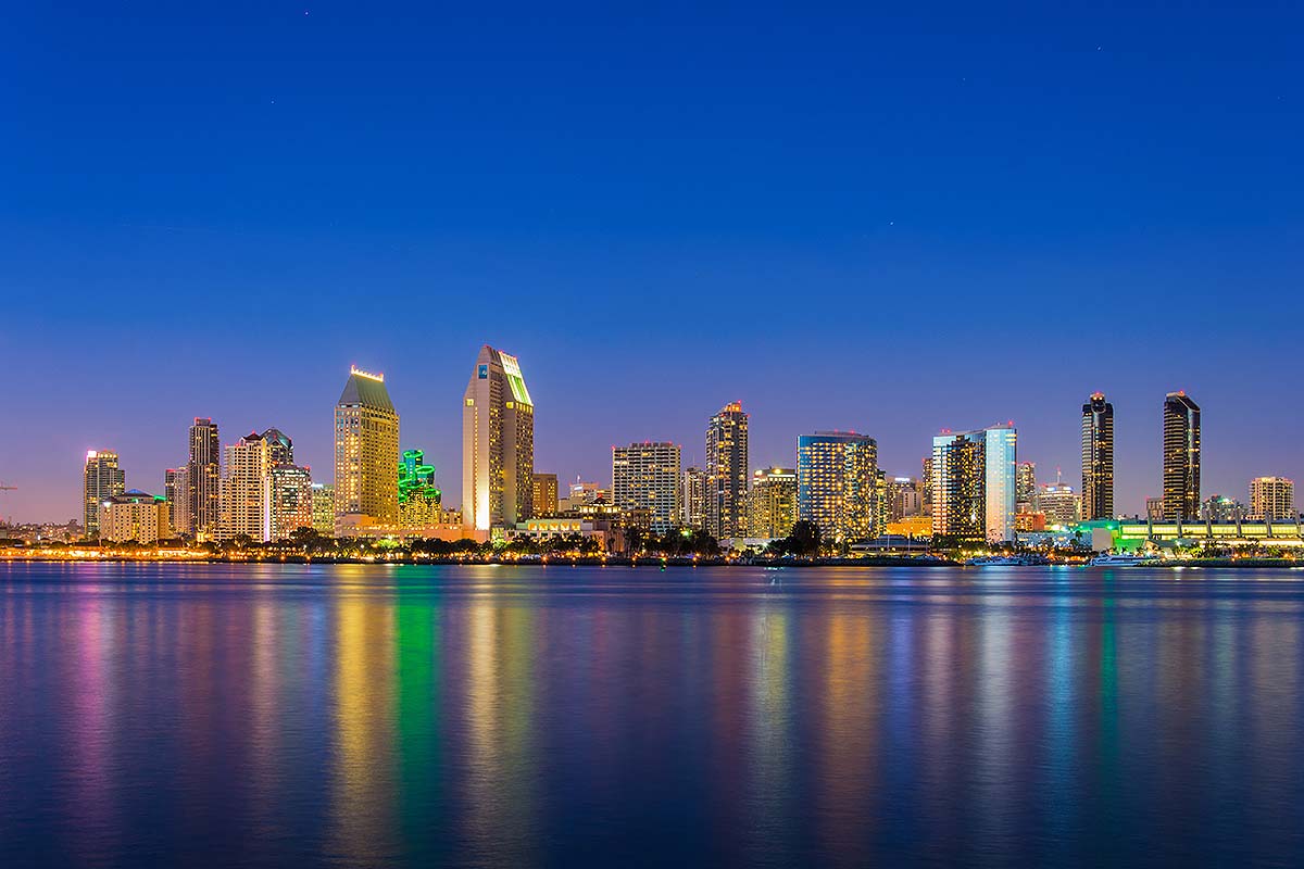 San Diego skyline at night