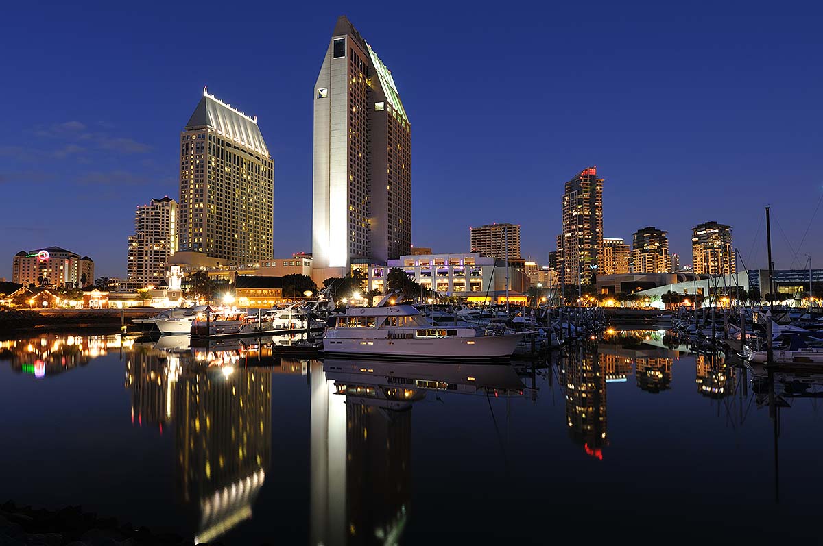 San Diego Harbor at night